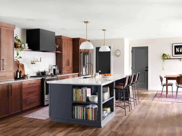 Now, the kitchen is spacious and modern, with the statement island acting as a centerpiece of the room.