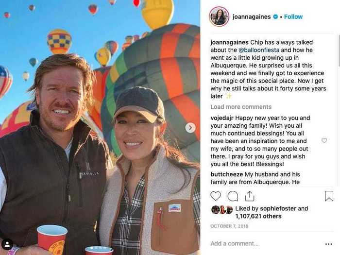 The Gaineses take family trips, like this one to the Balloon Fiesta in Albuquerque. Joanna says Chip used to tell her stories about visiting the fiesta as a kid - in 2018 he surprised the family with a visit so they could all experience it together.