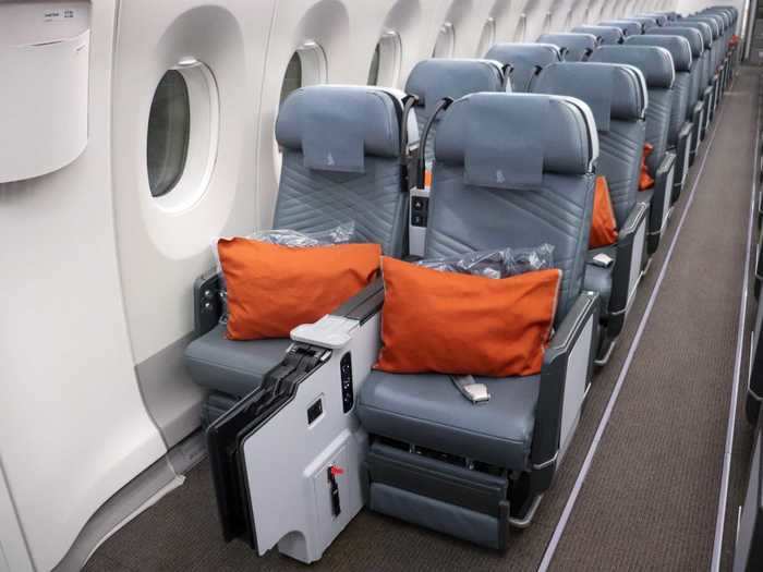 A pillow and blanket kit is also left at each seat for maximum comfort.