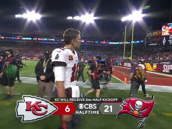 At the half, it was 21-6 Bucs as they made it look easy and got a lot of help from the Chiefs defense.