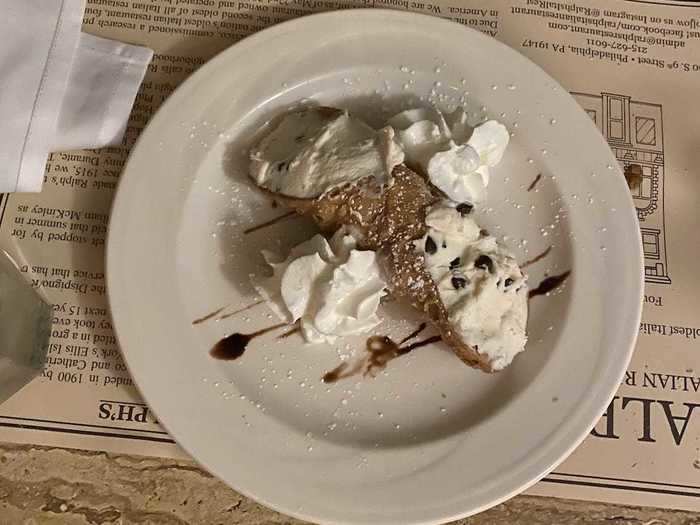 For dessert, we all shared a cannoli, and it was worth every cent.