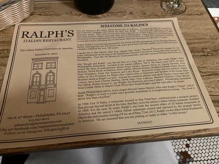 Finally seated at the table, I learned the surprising history of Ralph