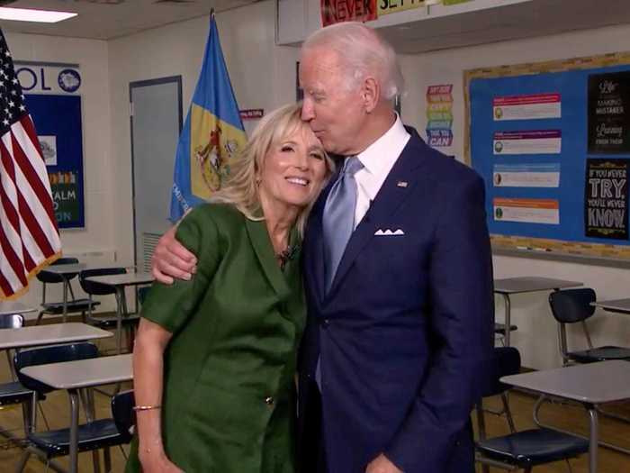 At the 2020 Democratic National Convention in August, Joe joined Jill in the high school classroom in Delaware where she used to teach English.