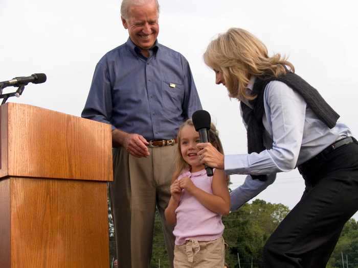 In September 2008, they shared a laugh as their granddaughter Natalie took the microphone while campaigning in Pennsylvania.