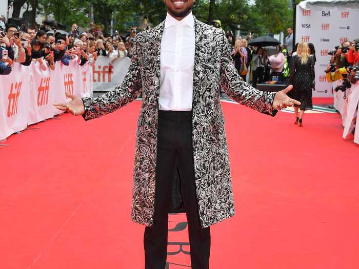 At the 2019 Toronto International Film Festival, Jordan kicked the basic suit jacket up several notches.