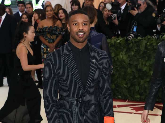 The following year, Jordan wore another well-tailored, pinstriped suit to the Met Gala.