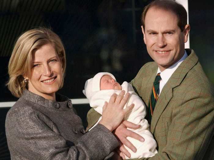 2007: The couple welcomed their son, James, Viscount Severn, on December 17.