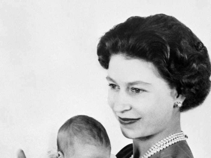 1960: Prince Andrew arrived on February 19. This photo of Queen Elizabeth II and Andrew was taken in March, before his name was officially announced to the public.