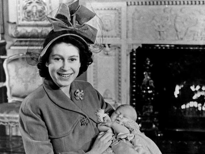 1948: On November 14, Prince Charles was born. This photo shows him at his christening in December of the same year.