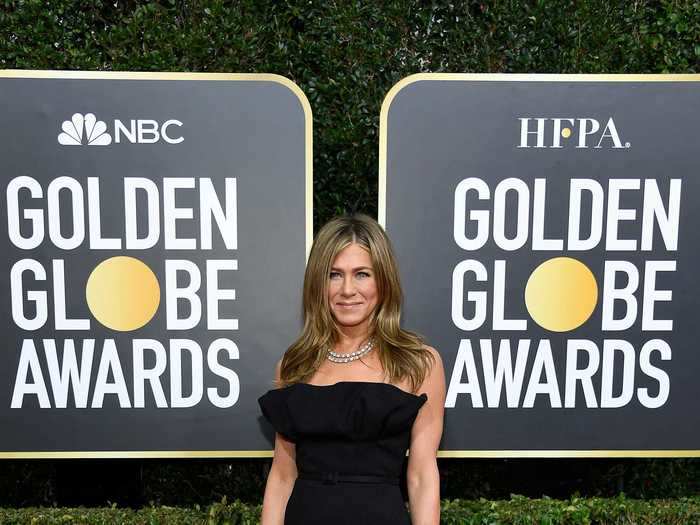 Aniston chose a black ballgown for the 2020 Golden Globe Awards.