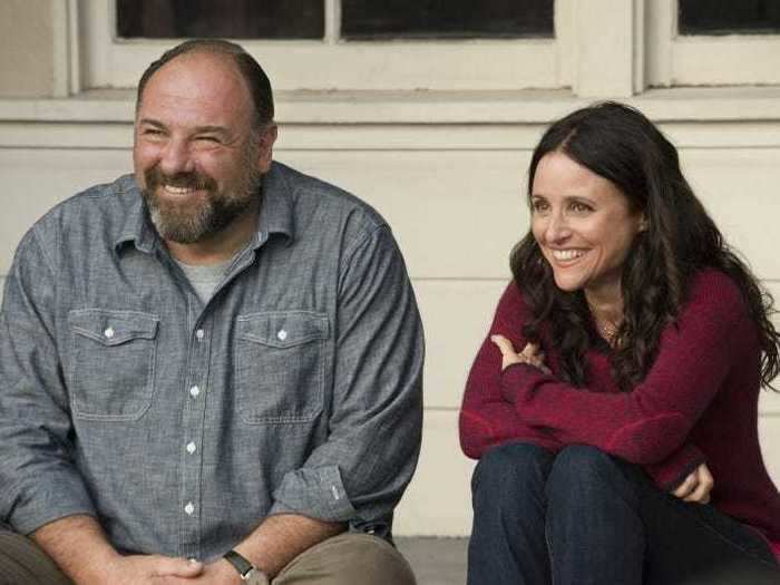 Julia Louis-Dreyfus falls for James Gandolfini in "Enough Said" (2013).