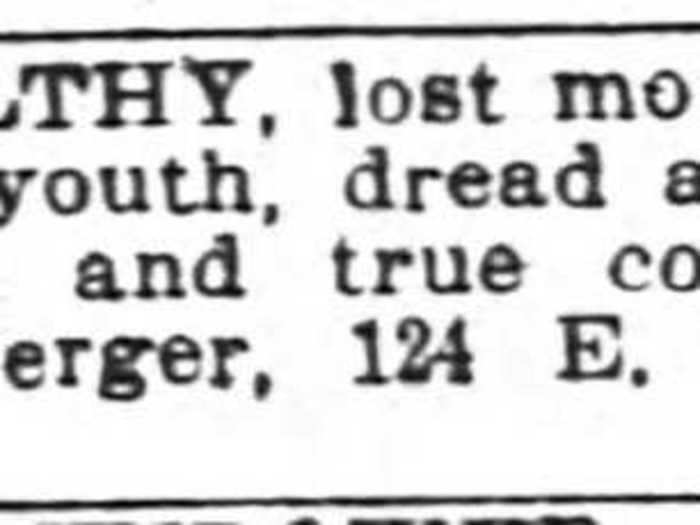 October 23, 1898: "I sacrificed youth, dread a lonely future, seek husband and true companion."