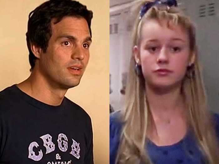 You probably forgot that Brie Larson appeared in "13 Going on 30" with Mark Ruffalo and Jennifer Garner.