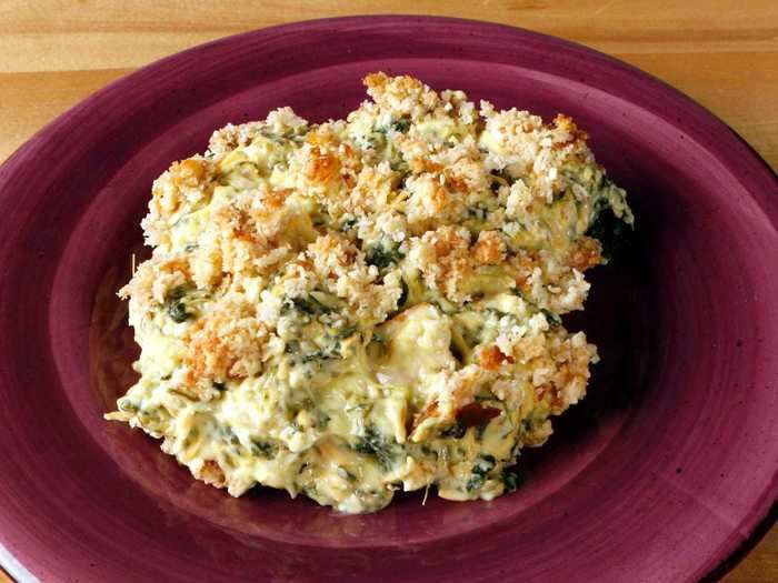 This baked chicken casserole is sure to warm you up as winter rages on.