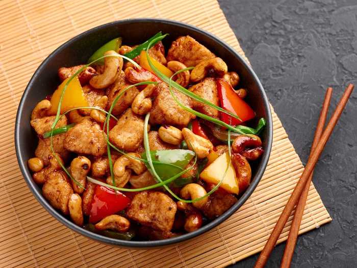 Upgrade your classic stir-fry dish by adding some Thai cashew chicken into the mix.