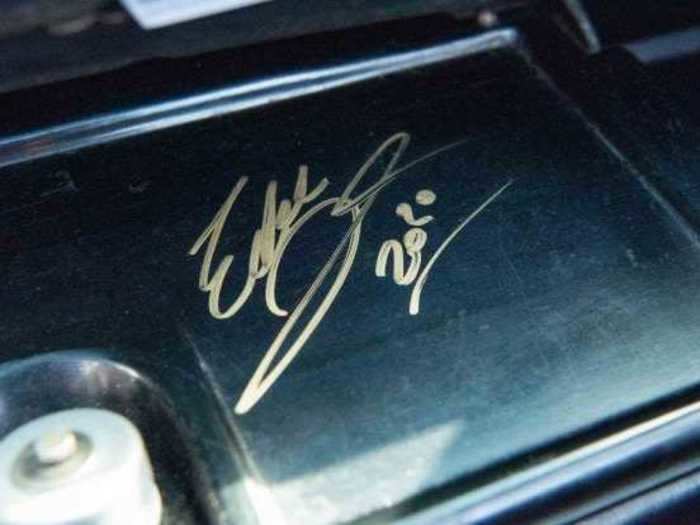 Irvine even signed the car. You can see his signature inside the glovebox.