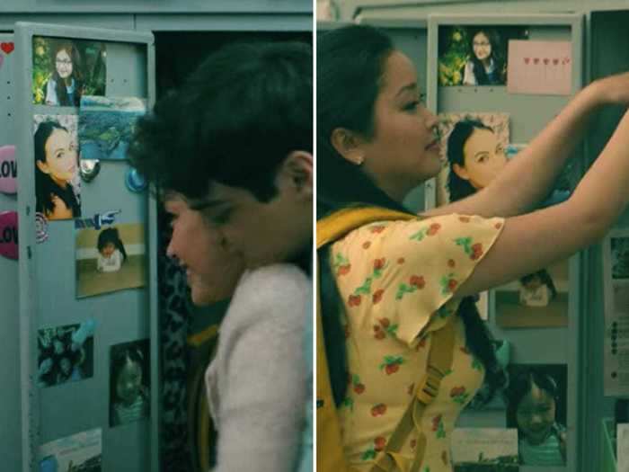 Lara Jean has pretty much the same locker decor from the second movie.