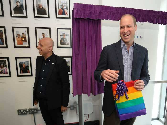 When visiting the charity, Prince William said he would be "absolutely fine" if one of his children told him they were gay.