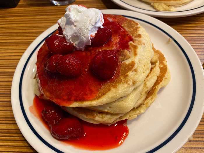 New York cheesecake pancakes -$10.99, full-stack