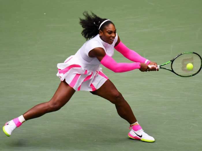 She rocked white and pink at the 2016 US Open.