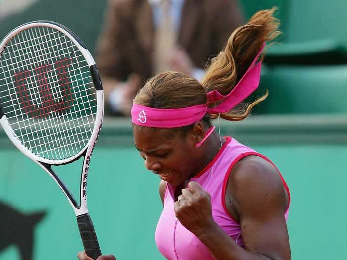 She was a vision in pink at the 2004 French Open.