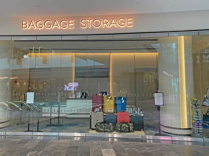 This baggage storage facility was closed at the time of my visit, offering a sobering reminder of the effects of the virus on the travel industry.