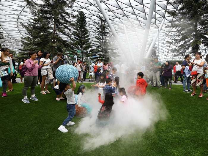 Along with a gleaming playground nearby, the Foggy Bowls are clearly an amenity designed for children