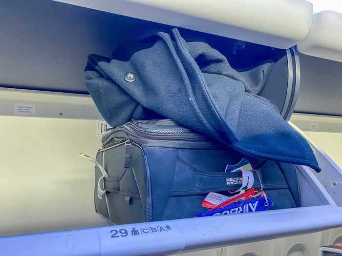 Overhead bins are also noticeably larger as I was able to fit my carry-on and jacket one on top of the other.