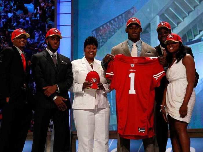 Aldon Smith was selected seventh overall by the San Francisco 49ers out of Missouri.