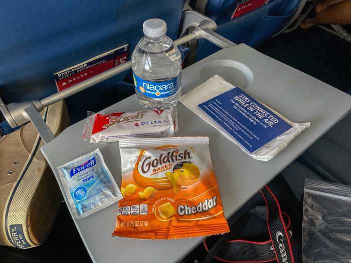 The service was the same, a snack bag with the same goodies as before. And a quick walk through the plane mid-flight indicated the proactive flight attendants had effectively convinced passengers to keep their masks on