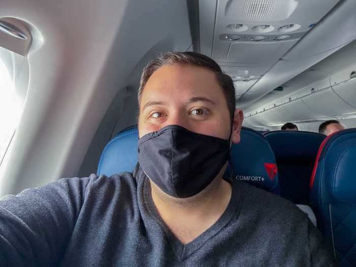 As we settled in, flight attendants reminded us about the face covering rule and asked that passengers keep their masks on during the in-flight service until the flight attendant has left their row.