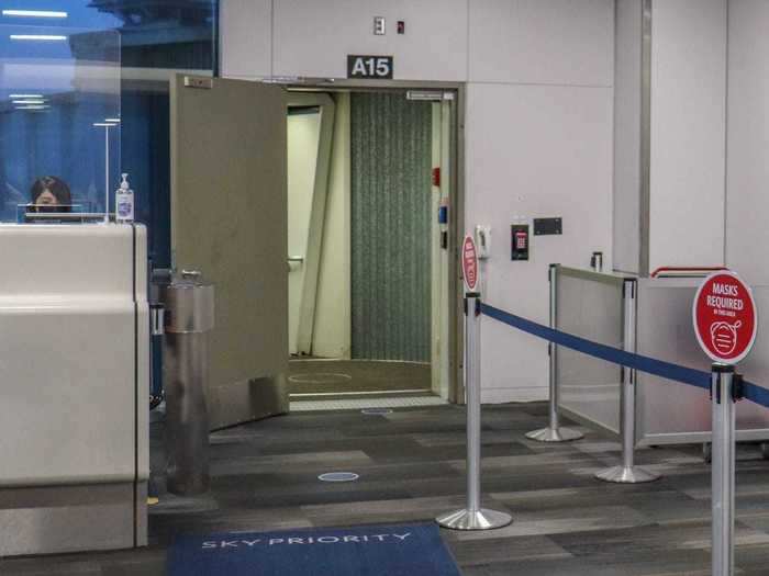 Before boarding, the gate agent went through how the flight might be different than what most passengers are used to and explained that masks were now required by federal law.