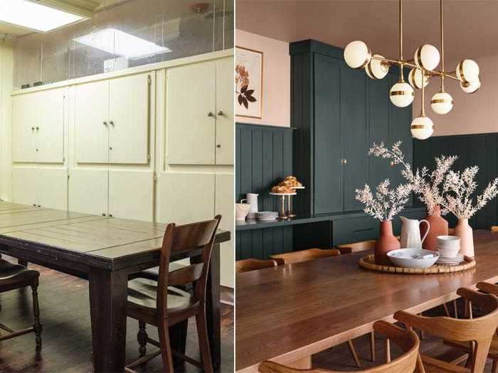 By opening up a wall in the dining room, the couple created a space where all 16 girls can eat together.