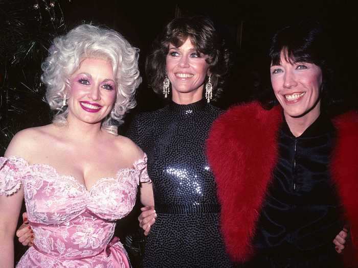 1980: Fonda and Tomlin co-starred in the movie "9 to 5" with Dolly Parton. "We laughed so much," Tomlin later recalled.