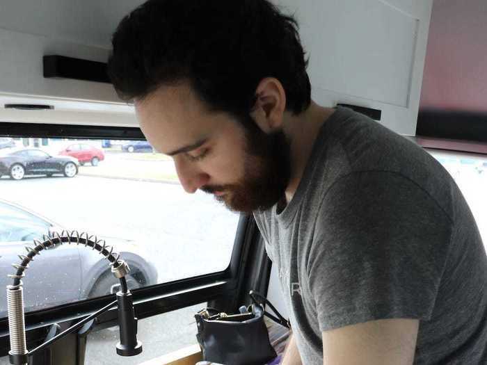 We decided to cook right there in the grocery store parking lot.