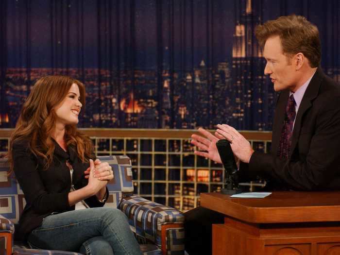 2009: While promoting "Confessions of a Shopaholic," Fisher gives fans (and Conan O