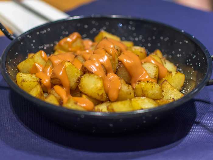 Patatas bravas are a spicy air-fried meal or side.