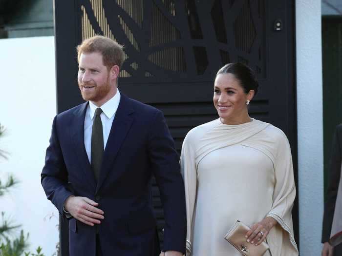 Markle opted for a custom Dior design for a February 2019 reception in Rabat, Morocco.