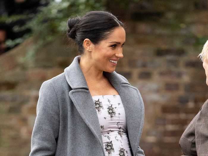 She opted for a white, floral dress while visiting the Royal Variety Charity