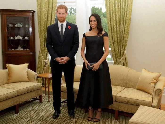 She wore a custom Gabriela Hearst dress during a 2018 visit to Wellington, New Zealand.