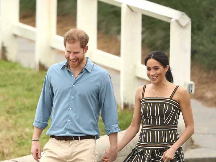 Markle then wore a Martin Grant dress while visiting Bondi Beach in Sydney in 2018.