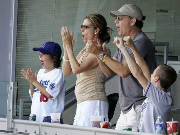 September 2004: They were pictured during a family outing to an LA Dodgers game.