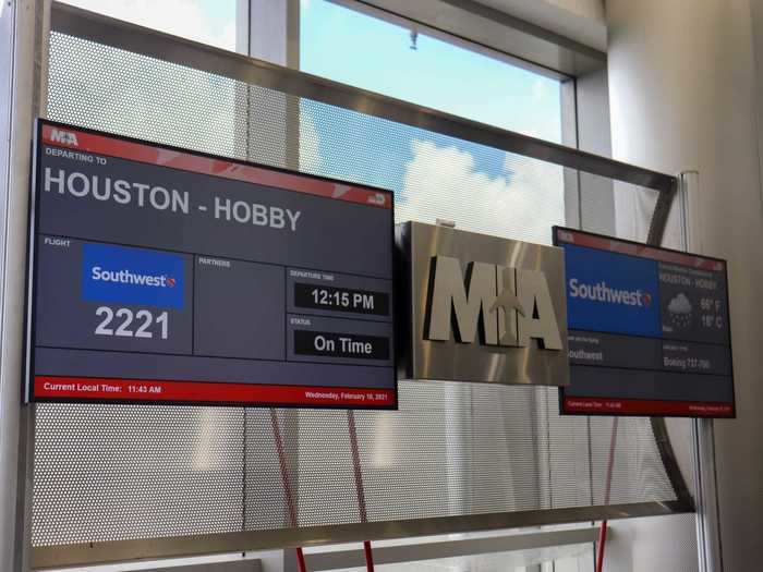 Then it was off to the gate where the airline had installed more of the same plexiglass partitions at the counter. Gate signage, however, was standard with no digital messaging outlining new health and safety, as some other airlines are doing.