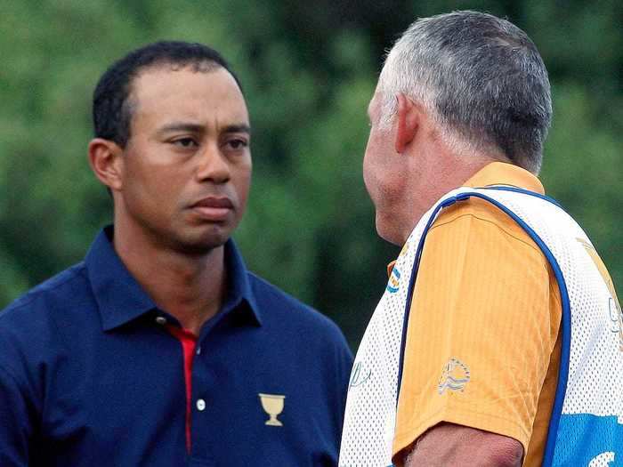 He once fired an iconic death stare at his ex-caddie Steve Williams after their messy breakup.