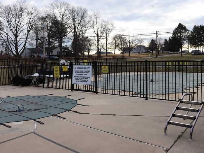 At the front of the campground, there was a swimming pool, which was closed for the season.