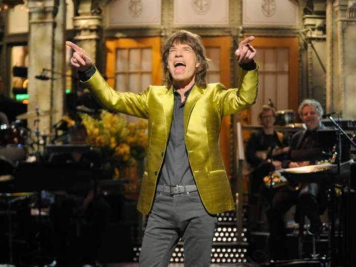 Fellow iconic musician Mick Jagger tried his hand at hosting for the season 37 finale on May 19, 2012.