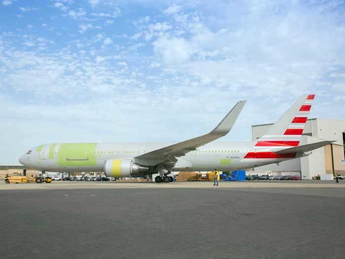 Some newly-converted freighters will have a trace of their former life. This aircraft once flew for American Airlines, for example.