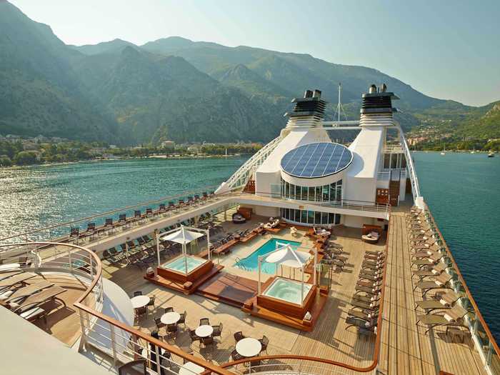 And no luxury cruise is complete without a few pools, including whirlpools.