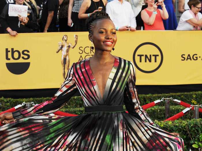 That same year, the actress wore a multicolor, pleated gown to the Screen Actors Guild Awards.