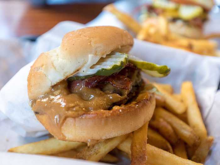 Peanut butter can be used as a condiment to add to a cheeseburger.